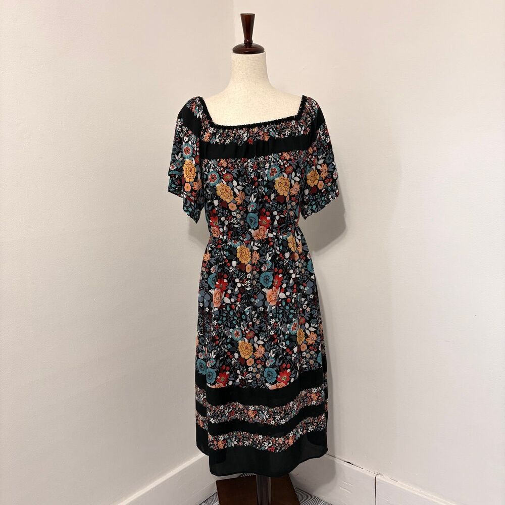Ann Taylor Loft Floral Peasant Dress Sz M